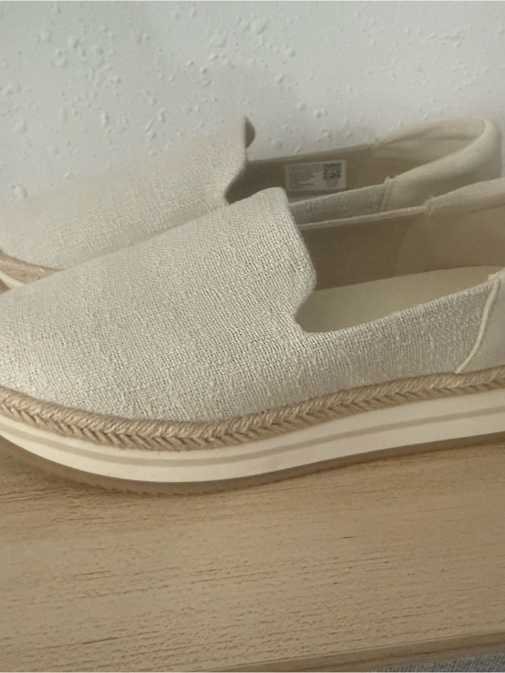 Toms Neutral Cream Slip-On Espadrille Platform Loafers
